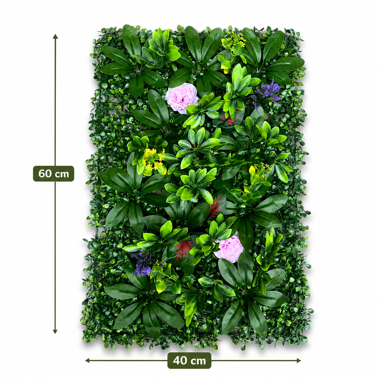 Set of 4 Premium Artificial Foliage Wall Panels 60x40cm – Stylish Green Decoration for Living Room, Entrance, Kitchen & More