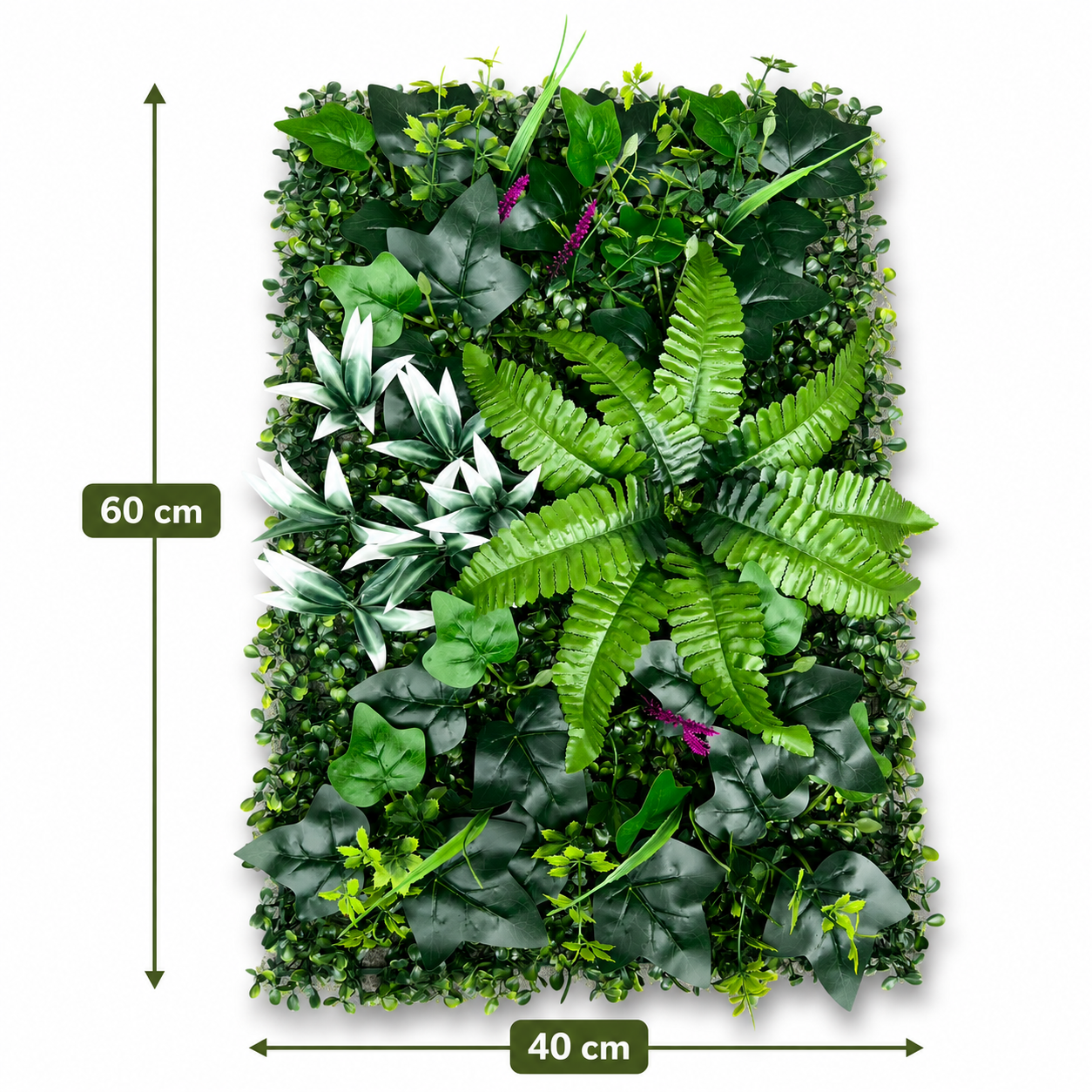 Set of 4 Premium Artificial Foliage Wall Panels 60x40cm – Stylish Green Decoration for Living Room, Entrance, Kitchen & More