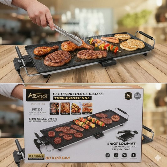 Electric Teppanyaki Grill – 70 cm & 90 cm Flat Griddle, 2000W with 5 Heat Settings